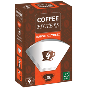 Coffee Filters Beyaz Filtre Kahve Kağıdı 4 Numara (100 Adet)